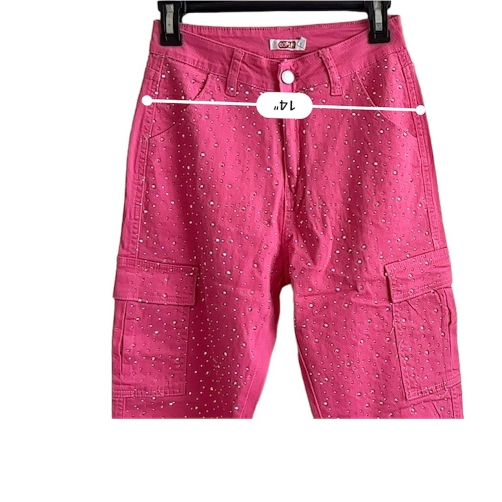 Hot pink Jeans With Rhinestones 💕 - Picture 6 of 6
